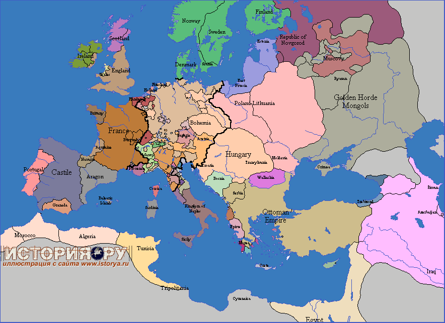 Хронология Европы в картах, 1402 год