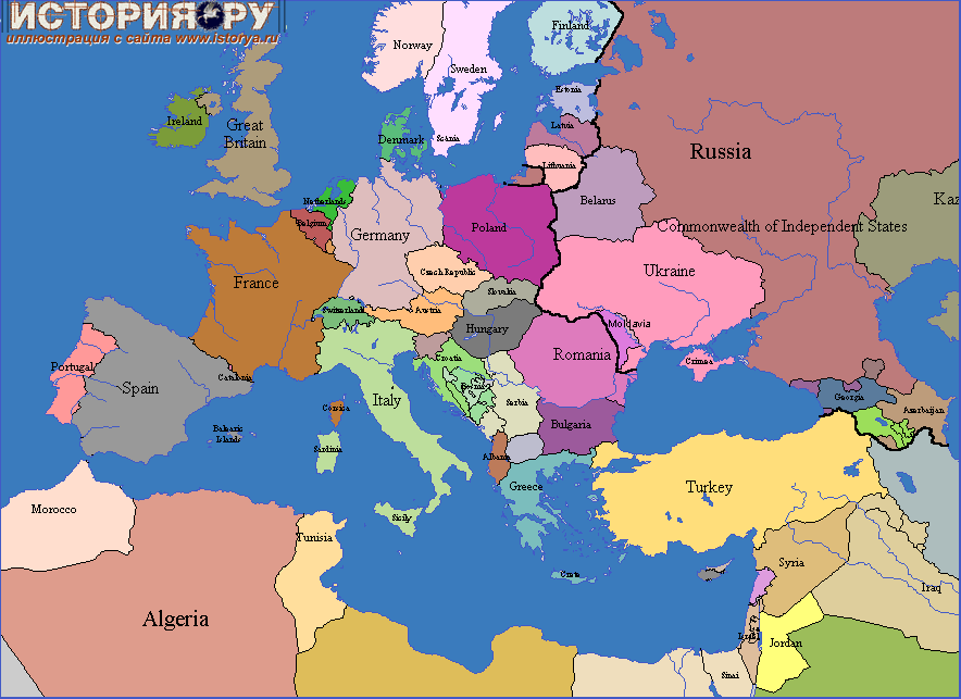 Хронология Европы в картах, 1997 год