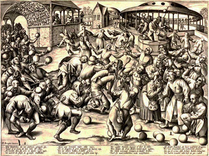 Праздник шутов, гравюра Питера ван дер Эидан, 1559